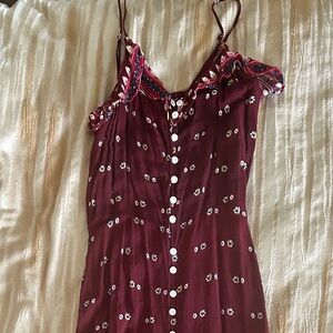 Chic Burgundy Floral Maxi Dress